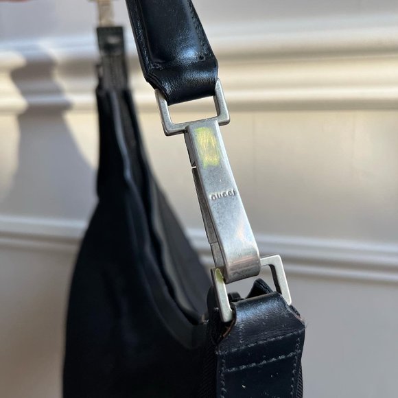 Authentic Gucci Shoulder Bag, Nylon + Leather, Vintage 90s / Y2K, Baguette Style - Picture 4 of 10